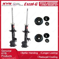 Pair Front KYB Shock Absorbers + Strut Top Mount Kit for Nissan March Micr K13