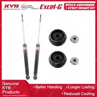 Pair Rear KYB Shock Absorbers + Strut Top Mount Kit for Nissan Micra K13 10-on