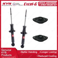 Pair Rear KYB Shock Absorbers + Strut Top Mount Kit for Nissan Pulsar N16 00-06