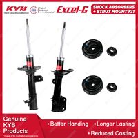 Pair Front KYB Shock Absorbers + Strut Top Mount Kit for Suzuki Alto GF 09-15