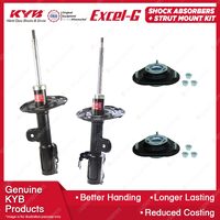 Pair Front KYB Shock Absorbers + Strut Mount Kit for Toyota Estima GSR50R GSR55R