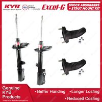 Pair Rear KYB Shock Absorbers + Strut Mount Kit for TOYOTA KLUGER GSU40R 07-14