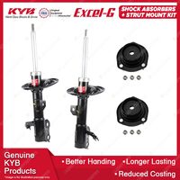 Pair Rear KYB Shock Absorbers + Strut Mount Kit for Toyota Aurion GSV50R 12-17