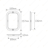 LED Autolamps Chrome Plated Steel Flange Mount Suit Rectangular Lamps