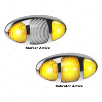 LED Autolamps Amber Side Marker/CAT5 Direction Indicator Chrome Housing Blister