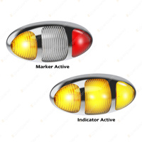 LED Autolamps Side Marker/CAT5 Side Direction Indicator Chrome Housing Blister