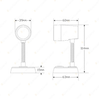 LED Autolamps Reading Light Interior Black 3x2W 12 Volt 120mm High Bulk