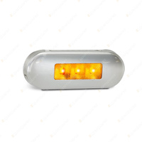 LED Autolamps Amber Side Marker Light Amber Lens Brushed Bezel 3 LED Blister