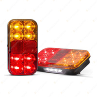 LED Autolamps Stop Tail Indicator Reflector Licence Light 8 LED Lamp 2 Blister