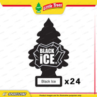 24 x Little Trees Black Ice Air Freshener - Car Truck Taxi Uber Home Office