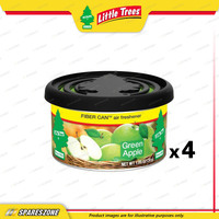 4 x Little Trees Green Apple Fragrance Fiber Can Tin Container Air Freshener