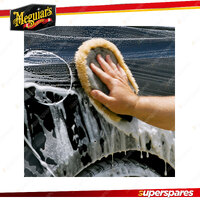 Meguiar's Genuine Lambswool Soft Wash Mitt with Bug Remover - Car Washing Tool