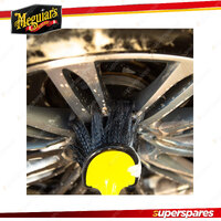 Meguiar's Supreme Shine Wheel Face Brush - Ergonomic Designed Rubber-Grip Handle