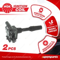 2 x NGK Ignition Coils for Suzuki Jimny 1.3L 4Cyl DOHC MPFI 16V M13A 60kW 05-09