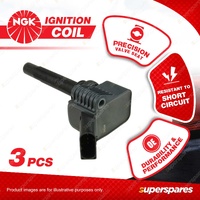 3 x NGK Ignition Coils for Volkswagen Up! AA 1.0L CHYB 3Cyl MPFI DOHC 12V 55kW