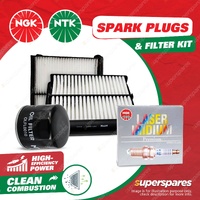 NGK Iridium Spark Plugs & NTK Filter Service Kit for Mazda 2 DJ DL 200 1.5L