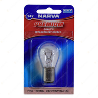 Narva 24V 21 / 5W P21 / 5W Bay15D Premium Incandescent Globes Blister Pack Of 1