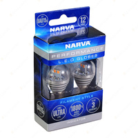 Narva 12 Volt Bau15S L.E.D Ind Globes 1800K Amber (Blister Pack Of 2)