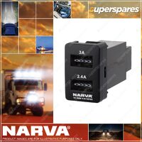 Narva OE Style USB Switch for TOYOTA Prado 150 Landcruiser 200 Hilux - 32.5x22mm