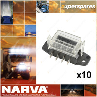 Narva Brand 4-Way Standard ATS Blade Fuse Holder Box - Box Pack of 10