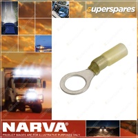 Narva adhesive Lined Ring Terminals Yellow 9.5mm 3/8" H/S Blister pack of 12