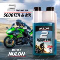 Nulon 2 Stroke Scooter & MX Motorcycle Engine Oil Low Smoke 1L MC2ST-1