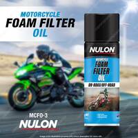 Nulon Motorcycle Foam Filter Oil 300g Additives MCFO-3 Maximises Airflow