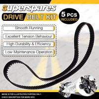 Alt & A/C & Fan Drive Belt Kit for White Conventional Aero Detroit 11.1L