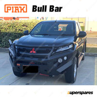 PIAK Elite Post Bar Bull Bar for Mitsubishi Triton MR 18-On Black Tow Points