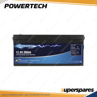 Powertech Lithium LiFePO4 Battery Deep Cycle BMS 12.8V 200Ah Camping Power