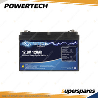 Powertech Lithium LiFePO4 Battery Deep Cycle BMS 12.8V 120Ah Camping Power