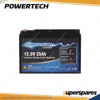 Powertech Lithium LiFePO4 Battery Deep Cycle BMS 12.8V 25Ah Camping Power