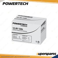 Powertech Lithium LiFePO4 Battery Deep Cycle BMS 12.8V 12Ah Camping Power