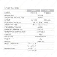 Projecta Smart DC-DC 12V 30A Chargers Multi-Chemistry Adaptive Input & Output