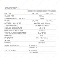 Projecta Smart DC-DC 12V 60A Chargers Multi-Chemistry Adaptive Input & Output