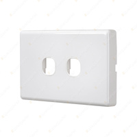 Projecta 2 Gang Blank Switch Plate - White Switch Grid and Cover Plate