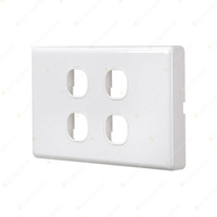 Projecta 4 Gang Blank Switch Plate - White Switch Grid and Cover Plate