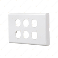 Projecta 6 Gang Blank Switch Plate - White Switch Grid and Cover Plate