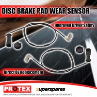 2x Front Protex Disc Brake Pad Wear Sensors for Holden Astra TR City Calibra YE