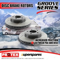 2 x Front Protex Groove Disc Brake Rotors for Ford Falcon/Fairmont BF FG 9/05-14