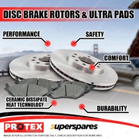 Protex Front Brake Rotors + Ultra Pads for Holden Torana Sunbird LC LJ 6Cyl