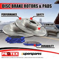 Protex Front Disc Brake Rotors + Blue Pads for Holden Commodore VC VH 4Cyl 80-84