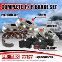 Front + Rear Disc Brake Rotors Pads Drums Shoes for Holden Barina MB ML 1.3L