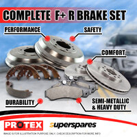 Front + Rear Protex Disc Brake Rotors Pads Drums Shoes for Ford F100 4WD 79-85