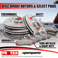 Front + Rear Protex Disc Brake Rotors Brake Pads for Ford Thunderbird Rear Disc