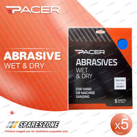 5 x Pacer Wet & Dry Abrasive Sandpaper 1200 Grit For Fine Surface Polishing