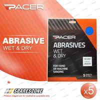 5 x Pacer Wet & Dry Abrasive Sandpaper 180 Grit For Multiple Sanding Tasks