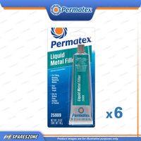 6 Permatex Liquid Metal Filler Carded 99G Specialty Adhesive Excellent Adhesion