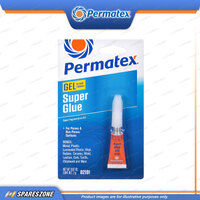 Permatex Super Glue Gel Tube Carded 2G Fast Acting Adhesive Long-Lasting