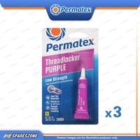 3 x Permatex Low Strength Threadlocker Purple 6ML Easy Disassembly&Noncorrosive